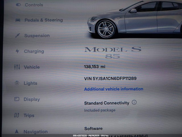 2013 TESLA MODEL S 5YJSA1CN6DFP11289 Photo 6
