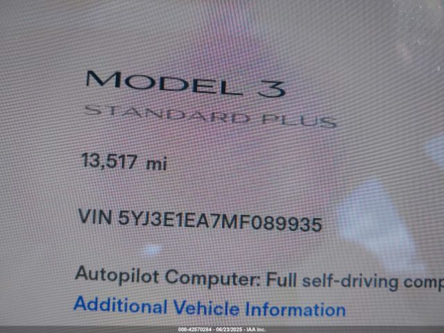 2021 TESLA MODEL 3 5YJ3E1EA7MF089935 Photo 8