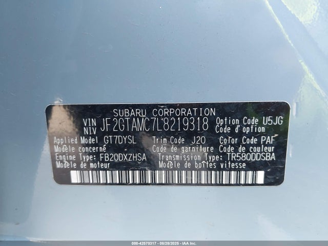 JF2GTAMC7L8219318 Subaru Crosstrek