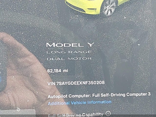 7SAYGDEEXNF350208 Tesla 2022