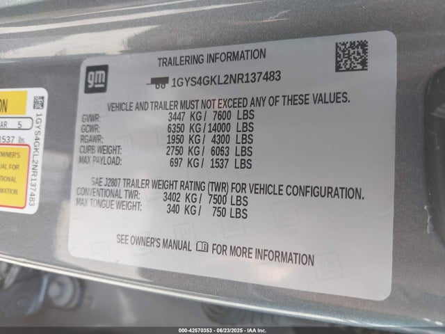 2022 CADILLAC ESCALADE 1GYS4GKL2NR137483 Photo 8