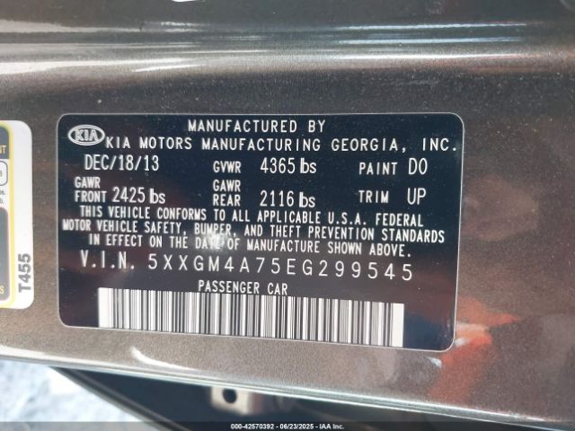 5XXGM4A75EG299545 KIA dohc gdi theta ii