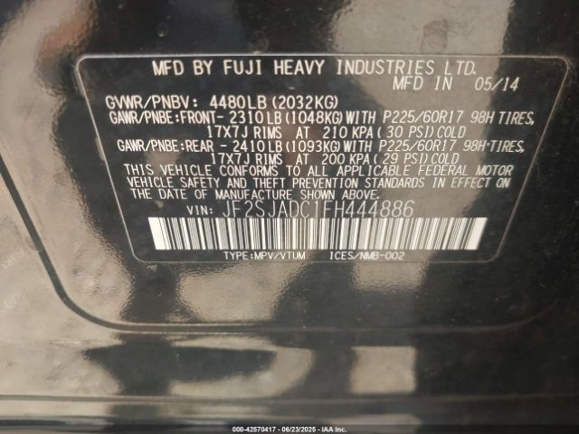 2015 SUBARU FORESTER JF2SJADC1FH444886 Photo 8