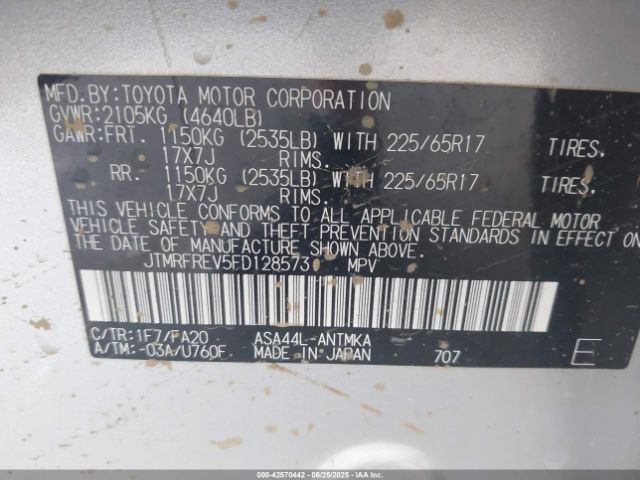 2015 TOYOTA RAV4 JTMRFREV5FD128573 Photo 8