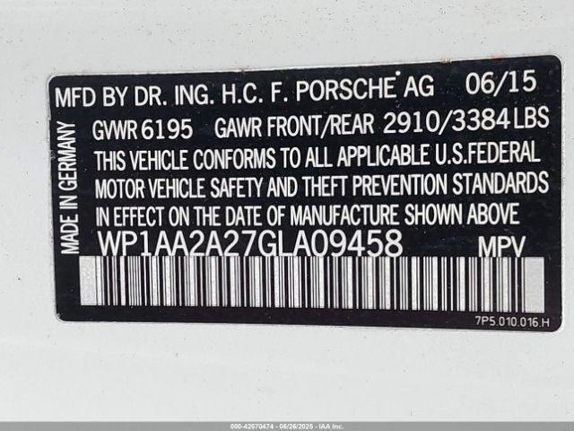 2016 PORSCHE CAYENNE WP1AA2A27GLA09458 Photo 8