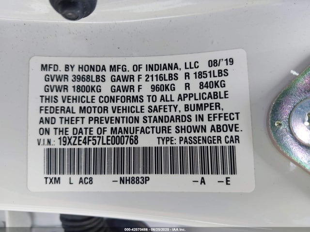19XZE4F57LE000768 Honda leb6