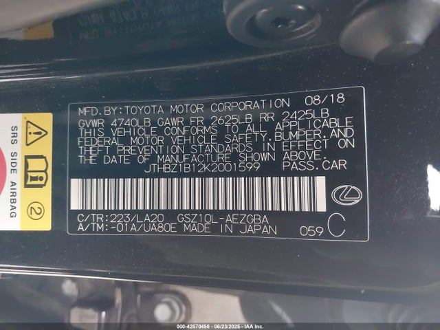 JTHBZ1B12K2001599 Lexus 2gr-fks