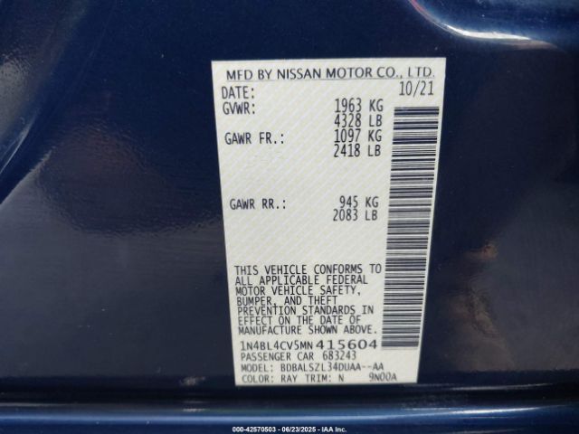 2021 NISSAN ALTIMA 1N4BL4CV5MN415604 Photo 8