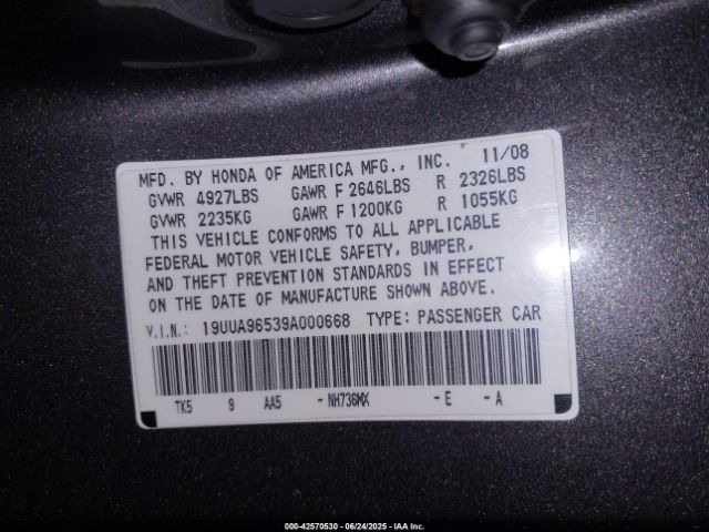 2009 ACURA TL 19UUA96539A000668 Photo 8