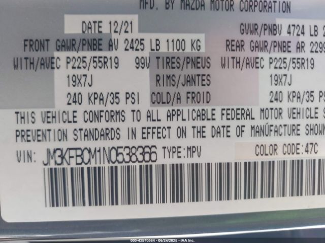2022 MAZDA CX-5 JM3KFBCM1N0538366 Photo 8
