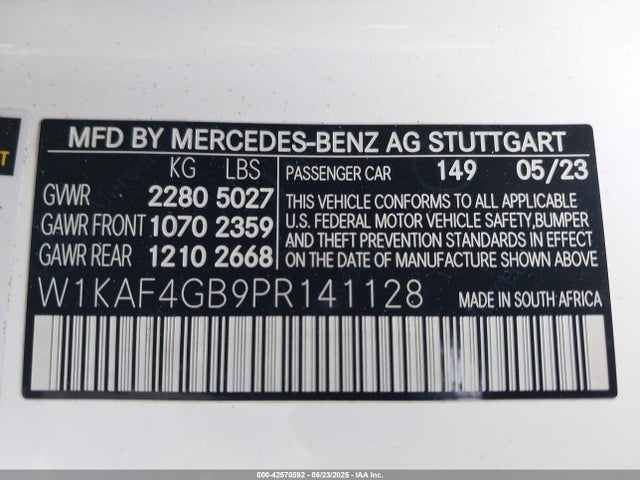 W1KAF4GB9PR141128 Mercedes-Benz m254