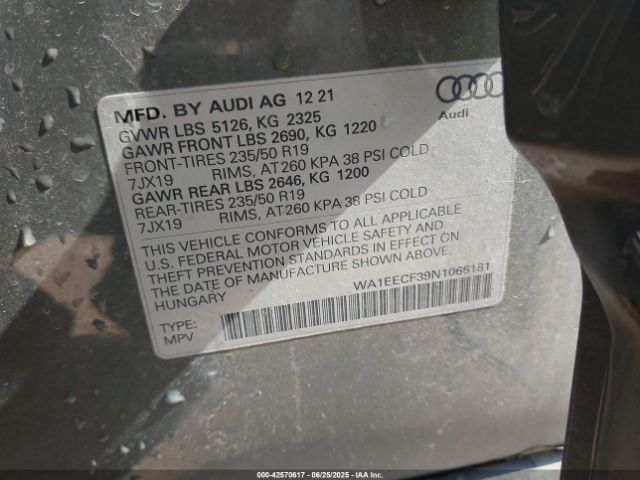 2022 AUDI Q3 WA1EECF39N1066181 Photo 8