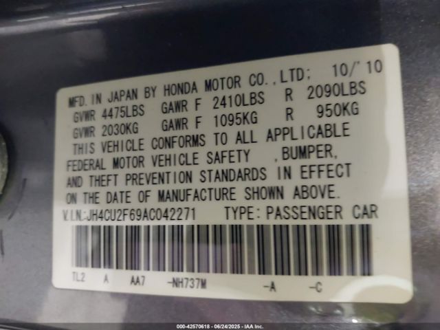2010 ACURA TSX JH4CU2F69AC042271 Photo 8