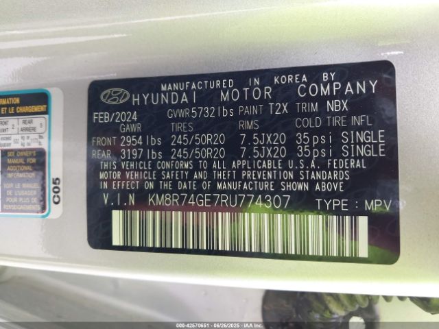 2024 HYUNDAI PALISADE KM8R74GE7RU774307 Photo 8