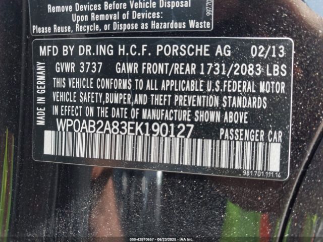 2014 PORSCHE CAYMAN WP0AB2A83EK190127 Photo 8