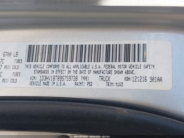 2009 DODGE RAM 1500 1D3HV18T89S759738 Photo 8