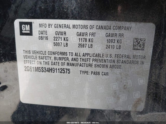 2017 CADILLAC XTS 2G61M5S34H9112575 Photo 8