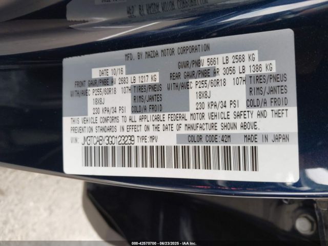2016 MAZDA CX-9 JM3TCABY3G0123239 Photo 8