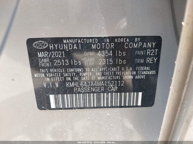 KMHL64JA4MA152112 Hyundai gdi theta iii