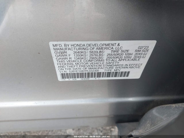 Acura j35y5 2023 5J8YE1H87PL032300 Image 9