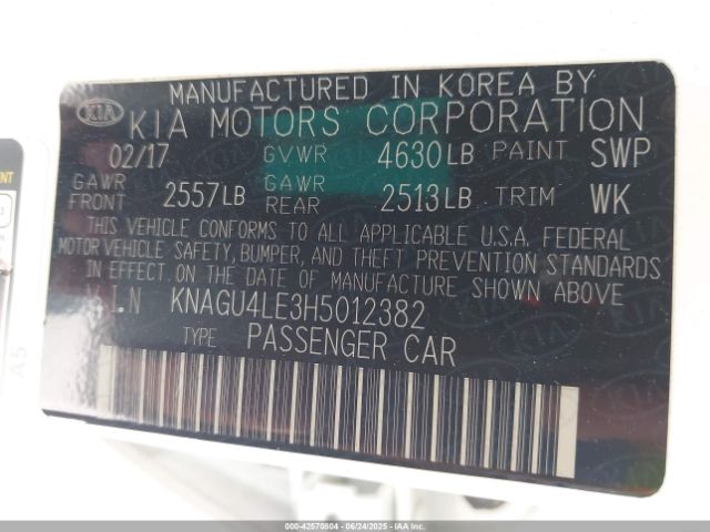 2017 KIA OPTIMA HYBRID KNAGU4LE3H5012382 Photo 8