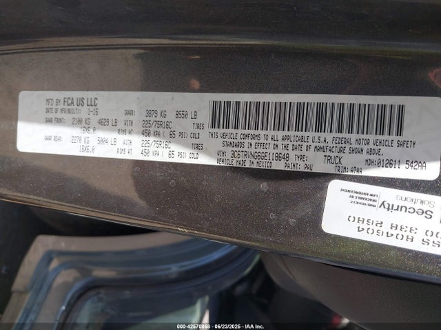 3C6TRVNG6GE118648 RAM 2016