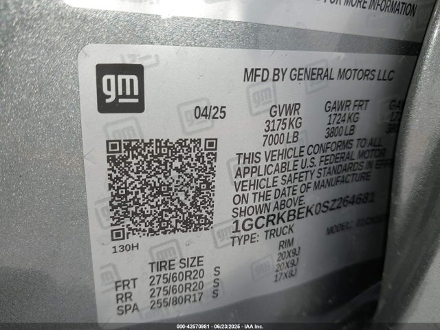 1GCRKBEK0SZ264681 Chevrolet l3b