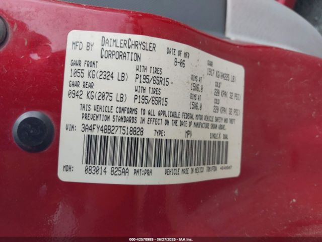 2007 CHRYSLER PT CRUISER 3A4FY48B27T518828 Photo 8