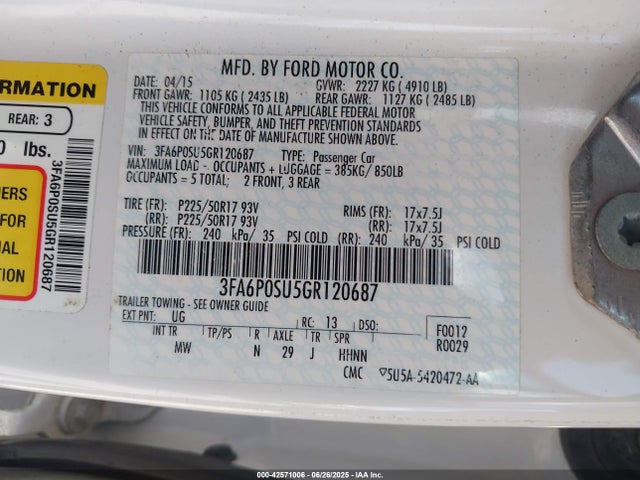 Ford 2016 2016 3FA6P0SU5GR120687 Image 9