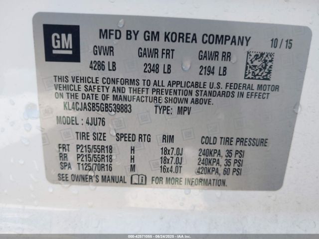 2016 BUICK ENCORE KL4CJASB5GB539883 Photo 8
