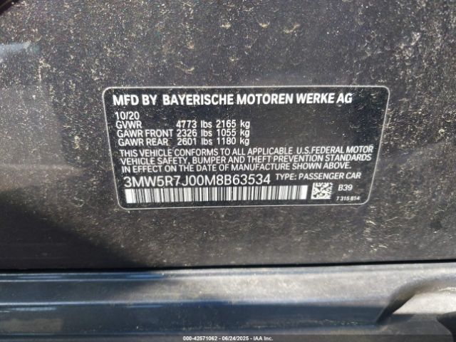 2021 BMW 330I 3MW5R7J00M8B63534 Photo 8