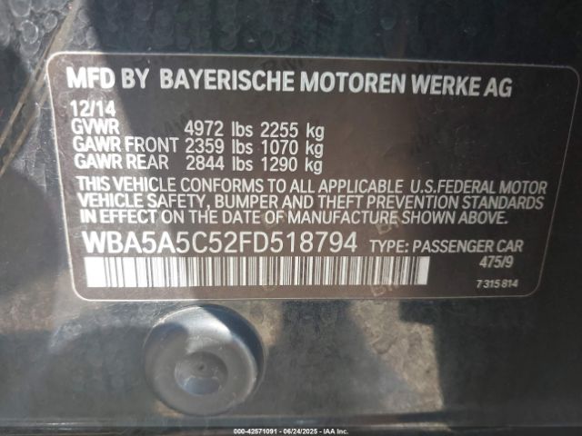 2015 BMW 528I WBA5A5C52FD518794 Photo 8