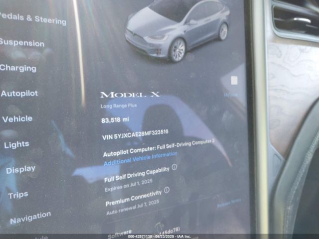 5YJXCAE28MF323516 Tesla MODEL X