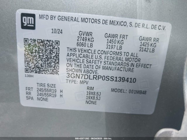 Chevrolet x0b+ec3 2025 3GN7DLRP0SS139410 Image 9