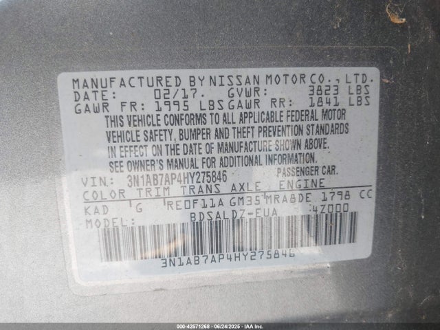 3N1AB7AP4HY275846 Nissan Sentra