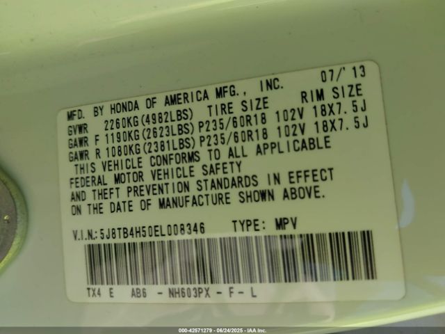 2014 ACURA RDX 5J8TB4H50EL008346 Photo 8