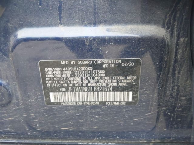 2020 SUBARU WRX JF1VA1N61L8821674 Photo 8