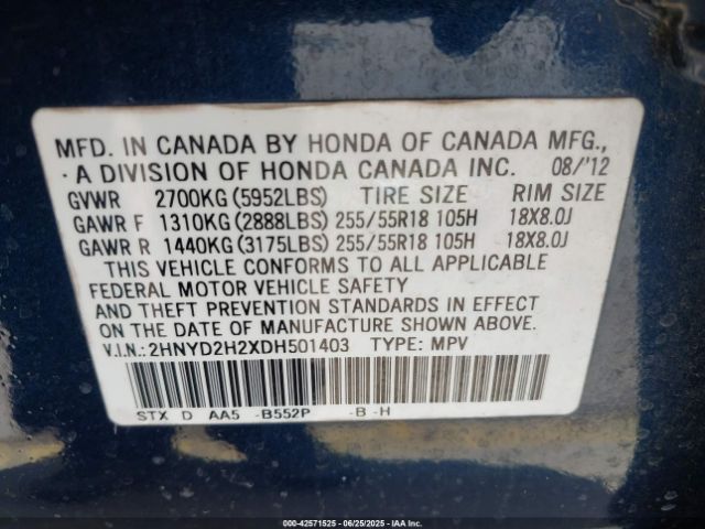 2013 ACURA MDX 2HNYD2H2XDH501403 Photo 8
