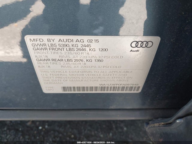 2015 AUDI Q5 WA1LFAFP0FA097848 Photo 8