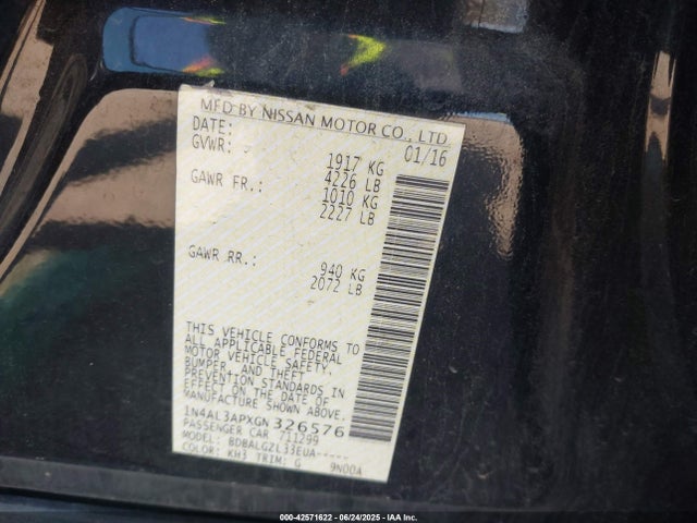 1N4AL3APXGN326576 Nissan 2016