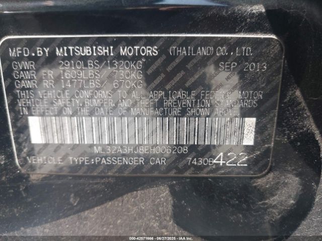 2014 MITSUBISHI MIRAGE ML32A3HJ8EH006208 Photo 8