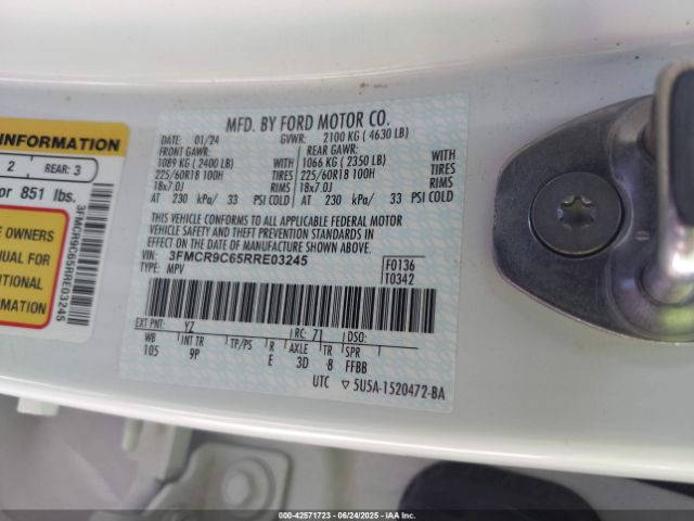 2024 FORD BRONCO SPORT 3FMCR9C65RRE03245 Photo 8