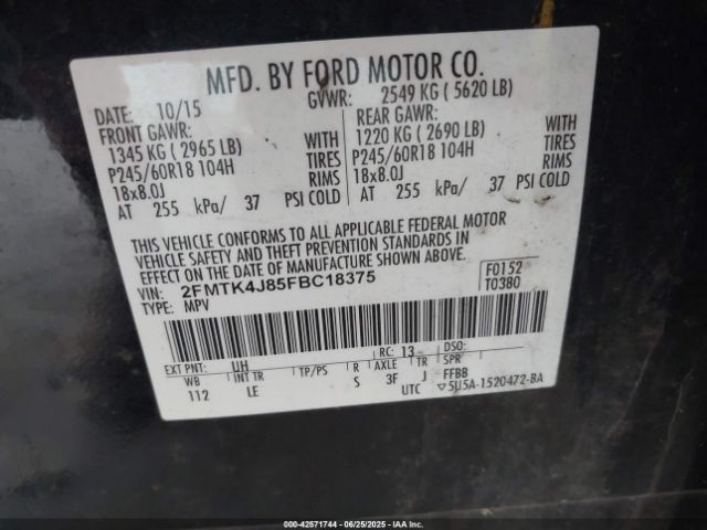 2015 FORD EDGE 2FMTK4J85FBC18375 Photo 8