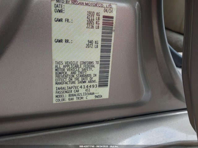 1N4AL3AP7EC414493 Nissan 2014