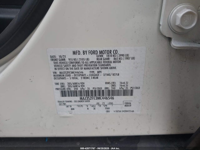 Ford 2021 2021 MAJ3S2FE3MC446546 Image 9