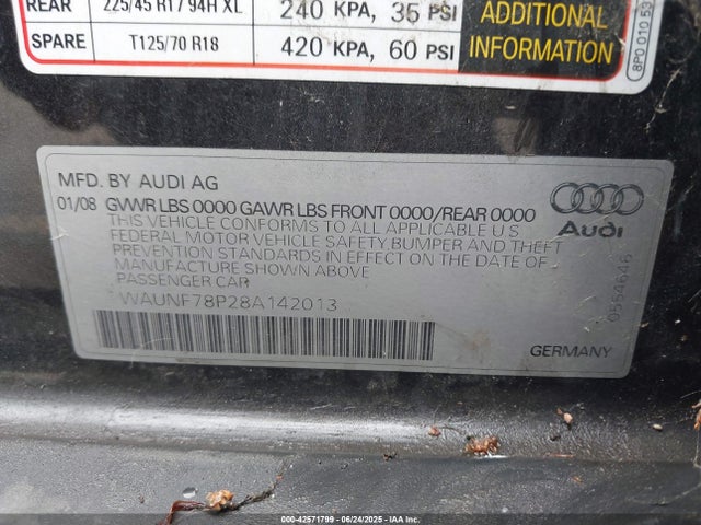 2008 AUDI A3 WAUNF78P28A142013 Photo 8