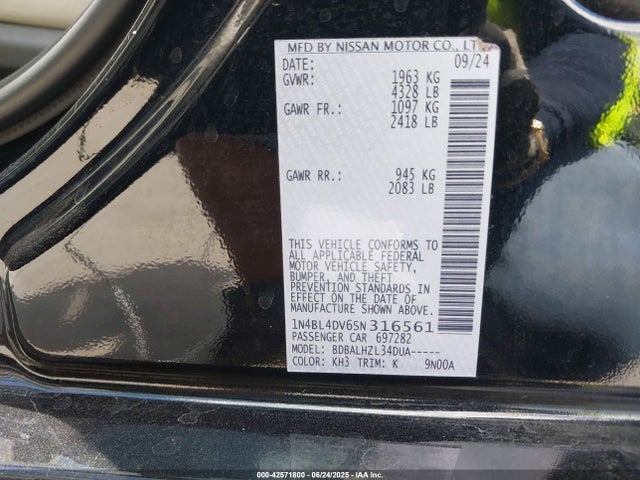 Nissan 2025 2025 1N4BL4DV6SN316561 Image 9