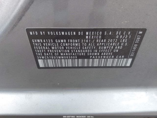 2021 VOLKSWAGEN JETTA 3VWC57BU3MM083009 Photo 8