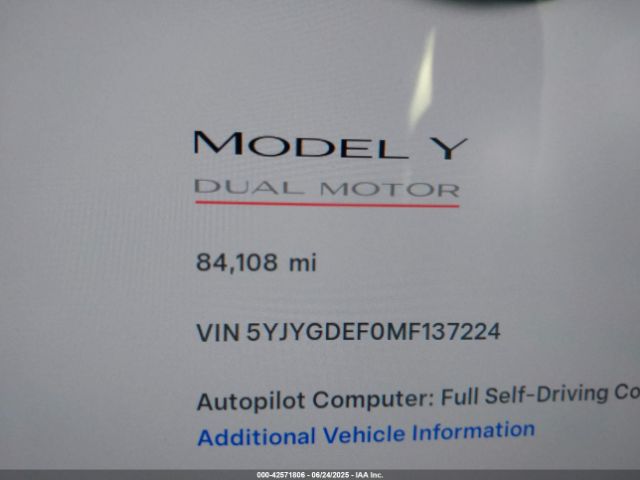 2021 TESLA MODEL Y 5YJYGDEF0MF137224 Photo 6
