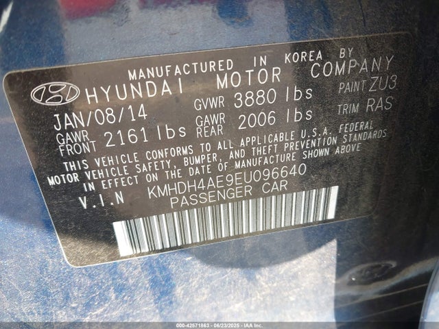 Hyundai dohc mpi nu 2014 KMHDH4AE9EU096640 Image 9